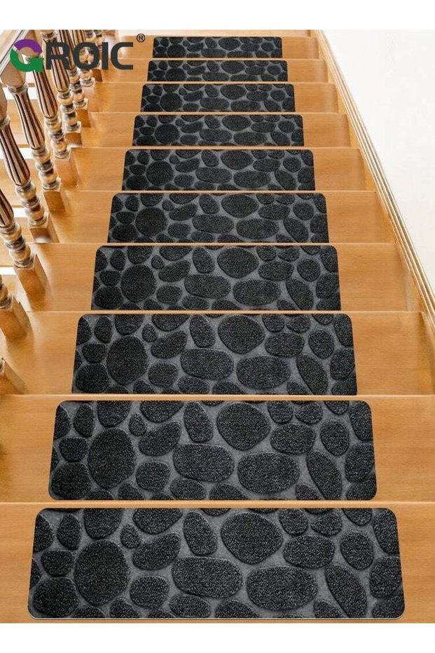 10Pcs Stair Carpets, Stair Treads for Wooden Steps Indoor, Non-Slip Indoor Carpet Stair Treads wit