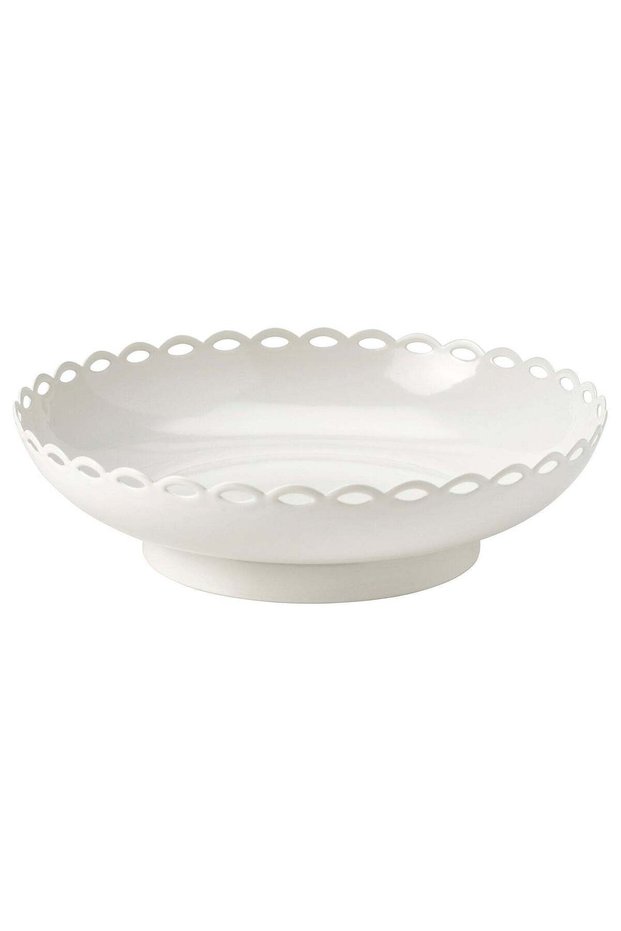 Powder-Coated Steel Pillar Candle Holder with Drip Tray, Off-White, 15 cm Dia.