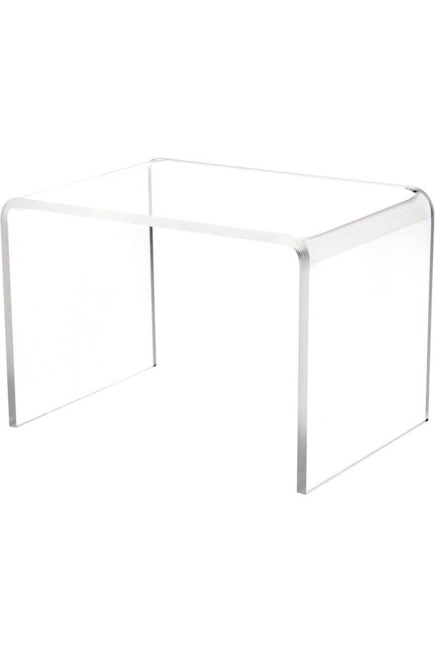 Plymor Clear Acrylic Rectangular Display Riser - 4" H x 6" W x 4" D (2 Pack)