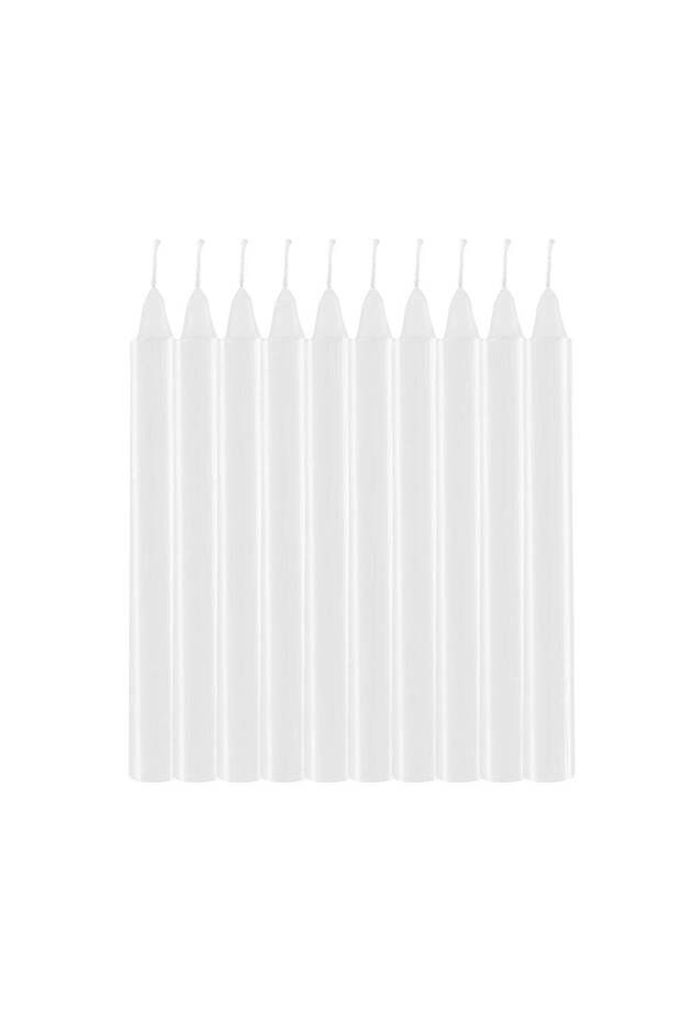 10 pcs Unscented Straight White Unscented Dripless and Smokeless Taper Candles, Wax Candle 8 Inch