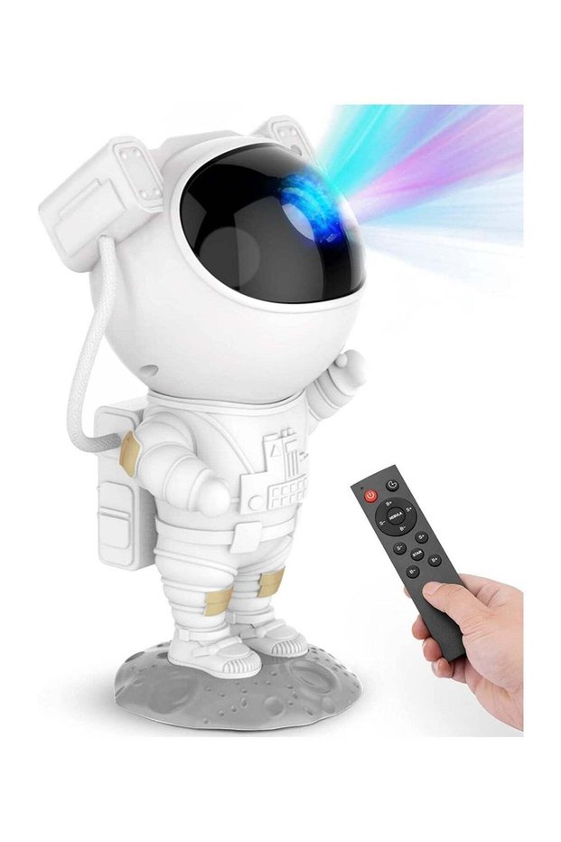 Astronaut Galaxy Star Projector Night Light – LED Nebula Ceiling Lamp with Timer and Remote Control