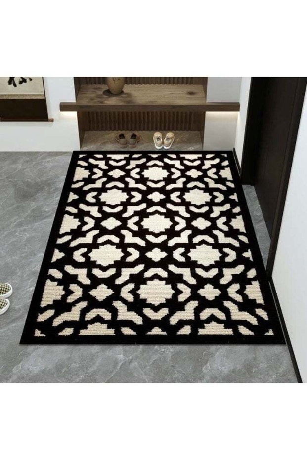 60*90CM Front Door Mat Indoor Outdoor, Classic Geometric Entryway Rug Non-Slip Absorbent Dirt Resis