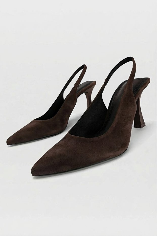 Bitter Brown Suede Heeled Shoes