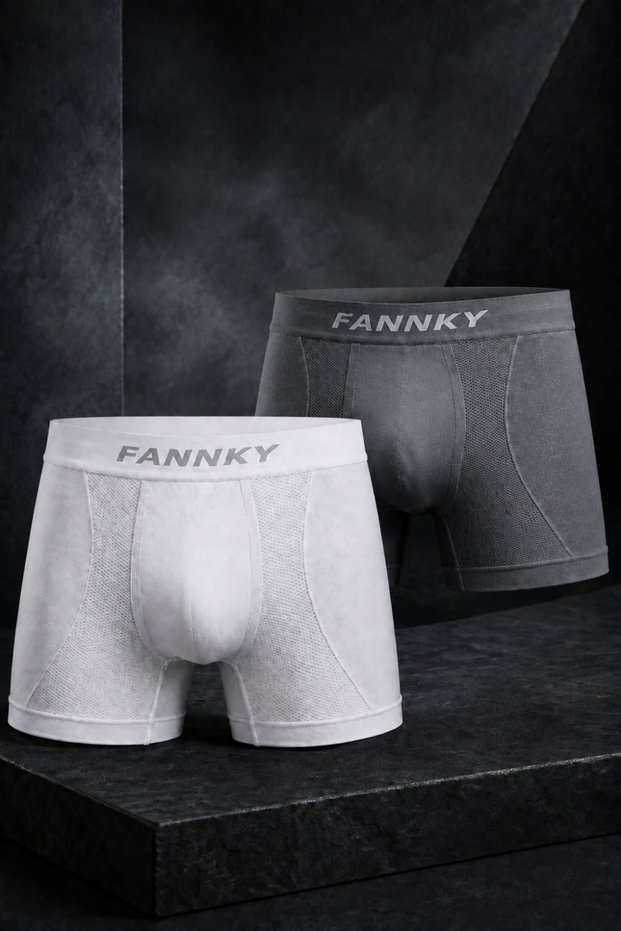 Men's Comfortable Flexible Seamless 2-Piece Boxer Smoked