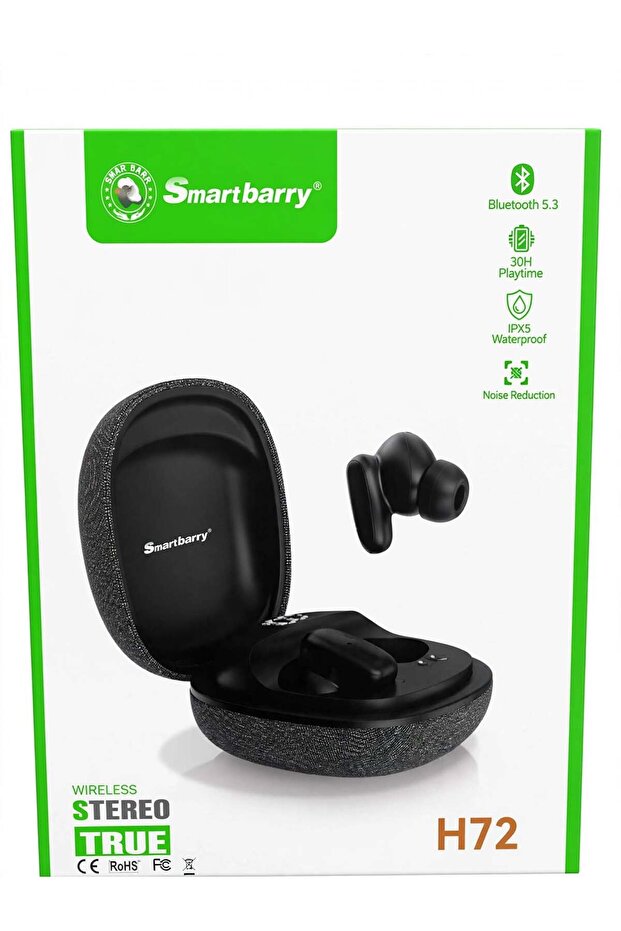 Smartbarry H72 Wireless Stereo Bluetooth 5.3 TWS Earbuds – 30H Playtime, IPX5 Waterproof