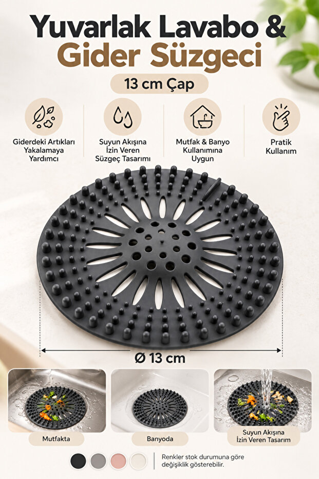 Sink Drain Strainer – Practical Strainer for Kitchen and Bathroom, Anti-Clogging Aid