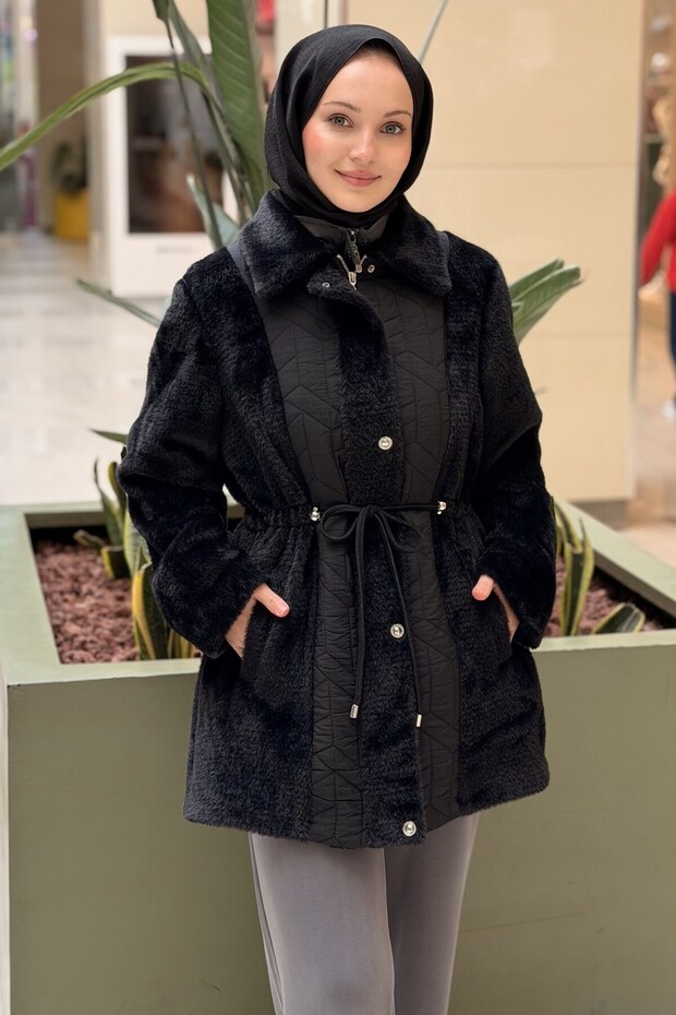 Shirt Collar Front Zipper Plush Coat