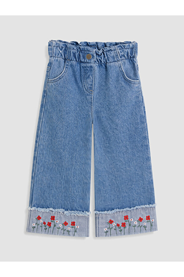 Quality Pieces from Çelebi Store: Embroidered Girls' Jean Pants