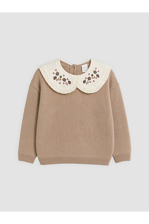I Bebe Roba Collar Baby Girl Embroidered Sweater from Freezen Store