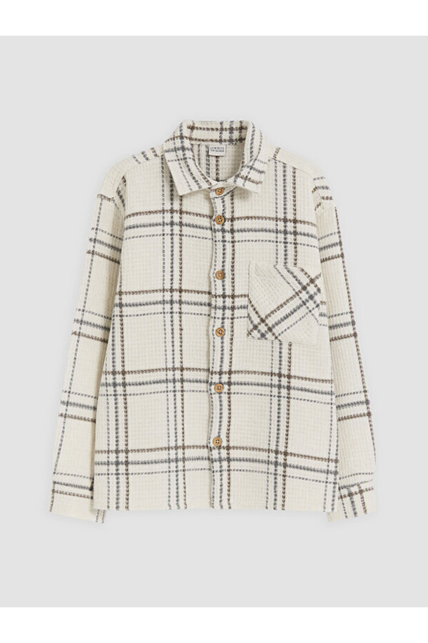 I Checkered Embroidered Boys' Shirt Jacket from Freezen Store
