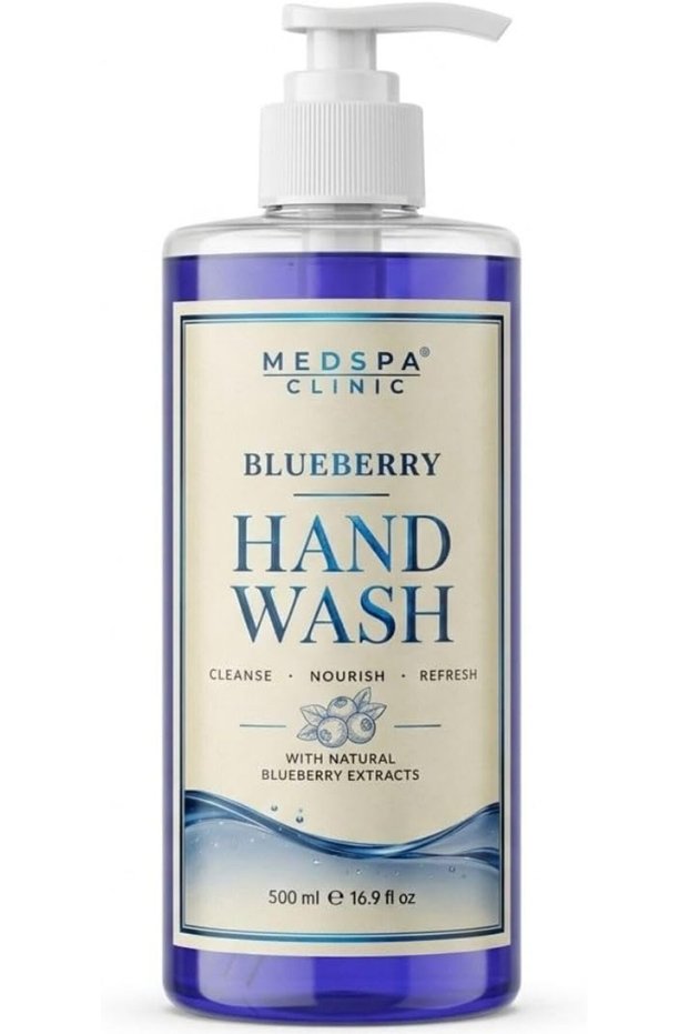 Blueberry Hand Wash 500ml – Fruity Liquid Hand Soap with Natural Blueberry Extracts, Refreshing & Nourishing, Luxury Pump Bottle