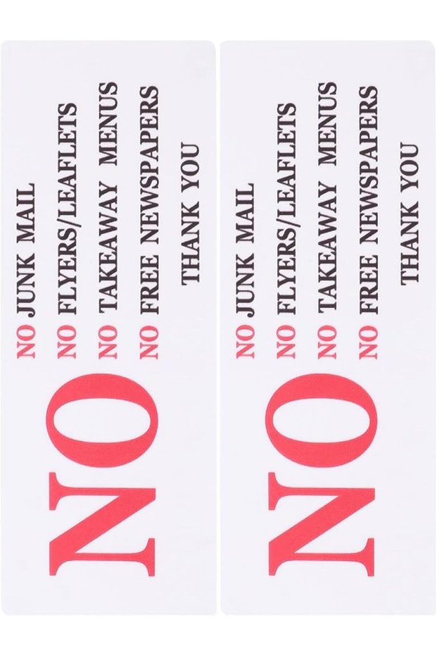 2pcs No Junk Sticker Weatherproof Mailbox Warning Sign Versatile Adhesion Functional Do