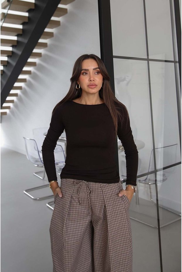 Acı Kahve Jude Boat Neck Blouse