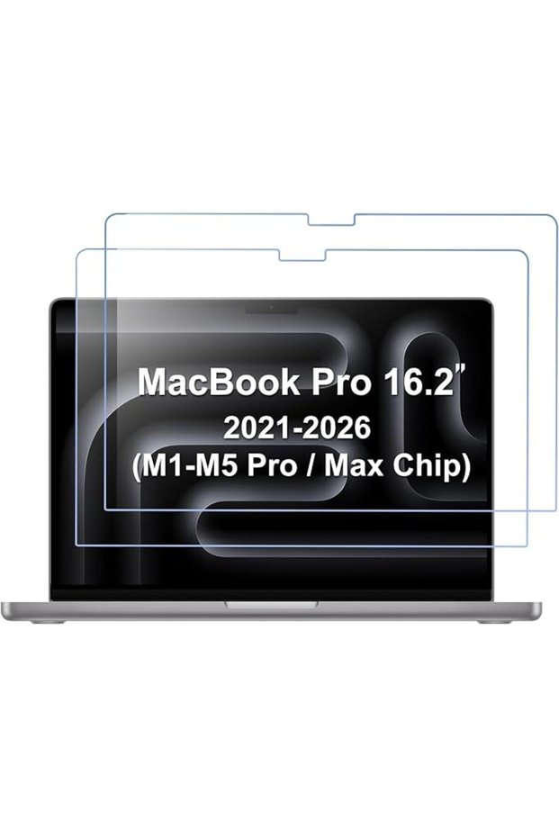 واقي شاشة ProCase مكون من قطعتين لجهاز MacBook Pro مقاس 16 بوصة 2026-2021، زجاج مقسى شفاف عالي الدقة بصلابة 9H