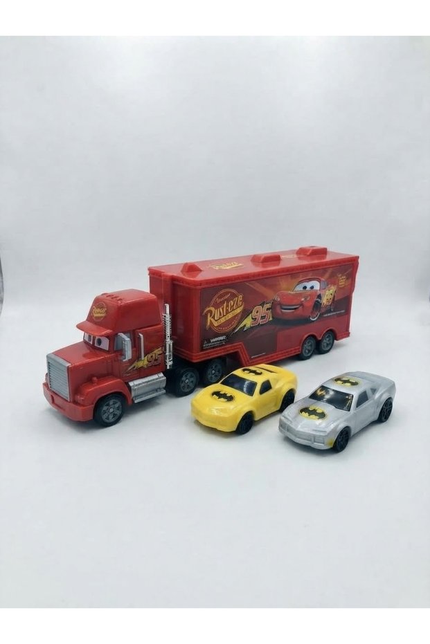 Lightning Mcqueen Truck and 2-Piece Race Car Playset - Rust-Eze Toy Car Set (Ages 3+)
