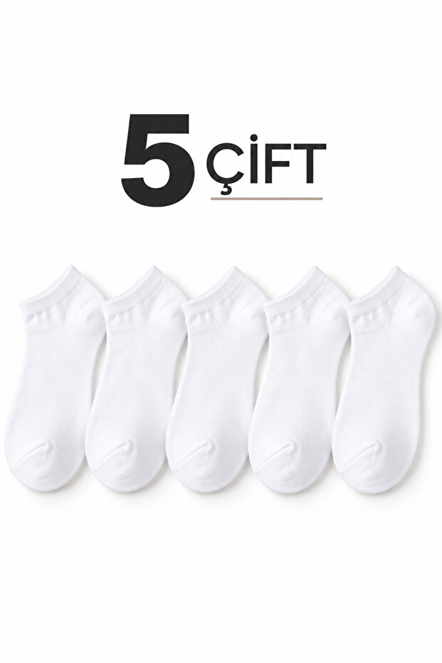 5 Pairs of Plain Bootie Socks | Simple Design Suitable for Daily Use | Booties Socks Suitable for Women and Men | Short Socks That Can Be Used Inside Casual Shoes | Simple and Convenient Daily Bootie Socks