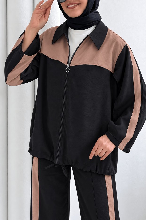Garnili Trouser Suit - 46092 - Milk Coffee & Black