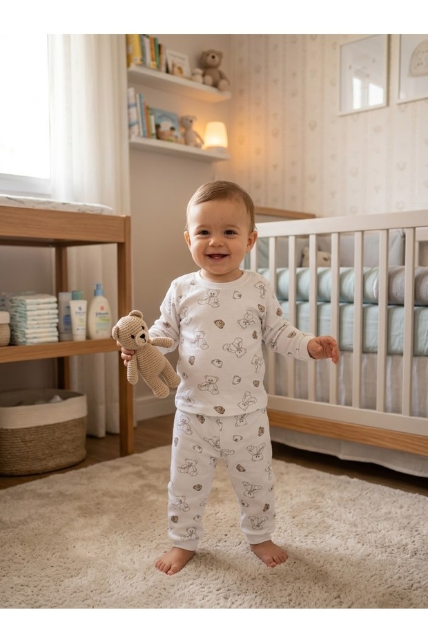 Patterned 100% Cotton Fabric 2-Piece Children's Baby Pajama Set Note: You Will Love This Fabric! !