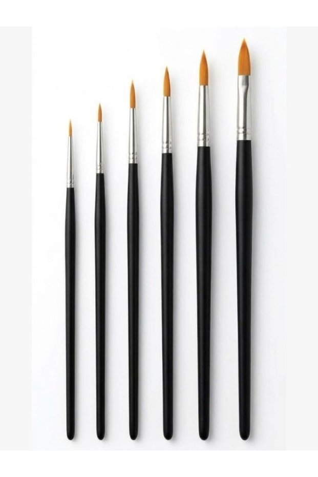 6-Piece Brush Set - Fine Long Tip Brush - Watercolor Acrylic Paint Oil Paint Gouache Paint Finger Paint Effective Painting