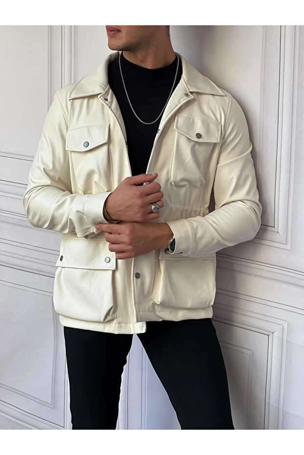 Torba Cep Seasonal Leather Jacket with Crimped Interior Detail