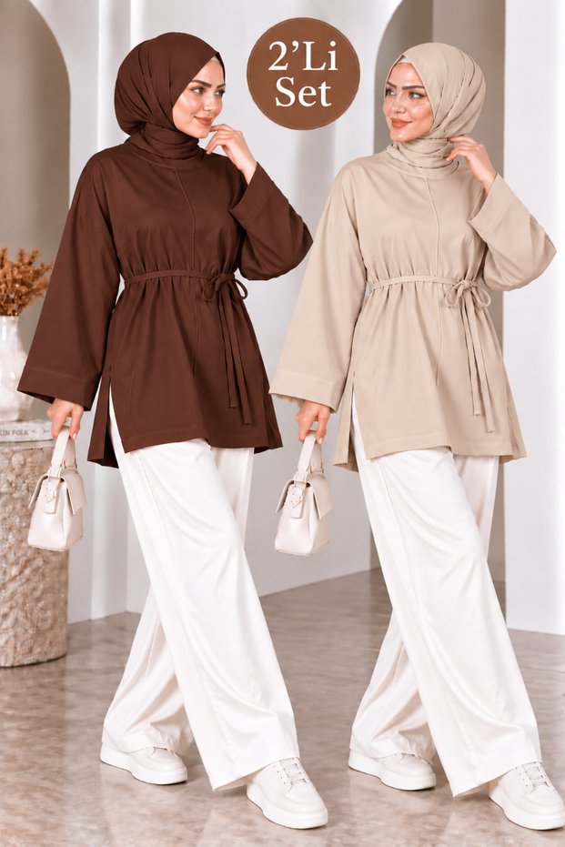 Women's Set of 2 Modal Fabric Wide Fit Tunics
