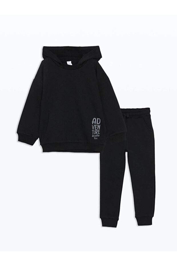Hooded Baby Boy Sweatshirt and Sweatpants 2-Piece Set
