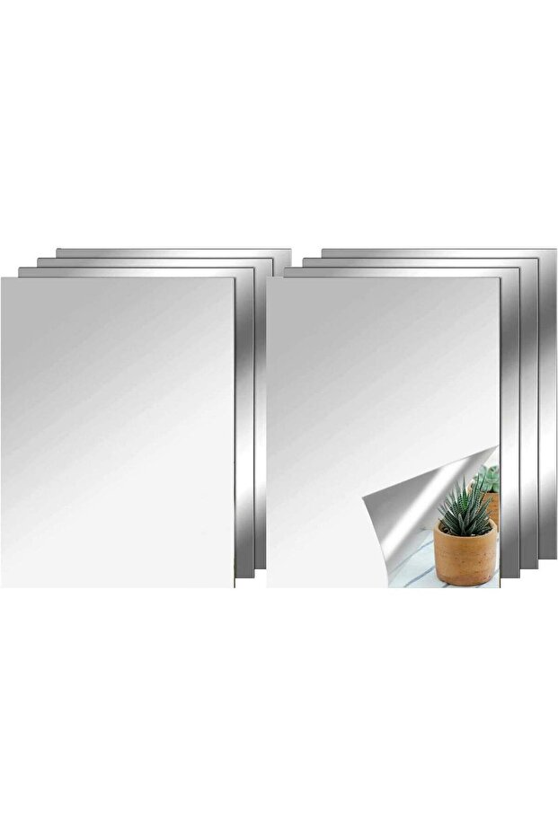 DALAETUS 8 Pcs HD Wall Mirror Set - 20 x 30CM Self Adhesive Rectangular Acrylic Mirrors