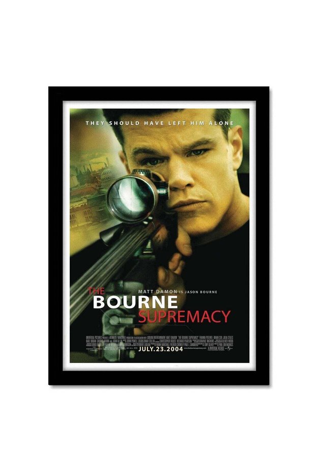 GRAY WALL - The Bourne Supremacy Movie Framed Poster Acrylic Glass For Room & Office (10 Inch X 13