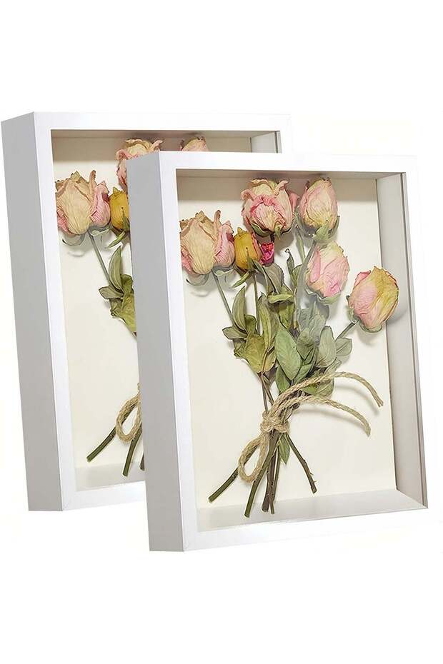 2pcs Shadow Box Frame Display Case 8x10'', Dried Flower Photo Frame, 3D Picture Frame Display Case