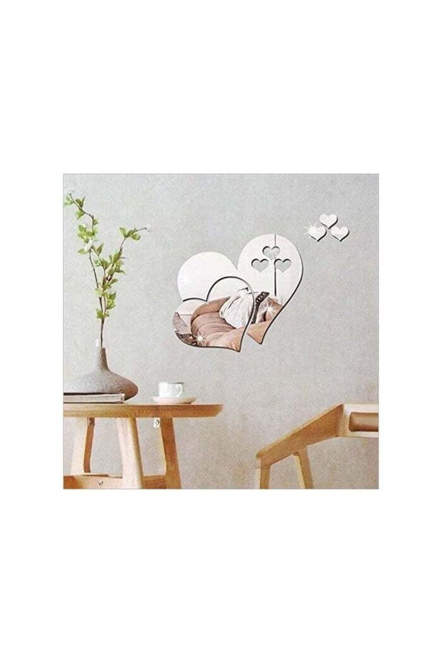 Wajade 2Love Mirror Wall Sticker - 10pcs Silver Love Mirror Decals for Bedroom and Living Room