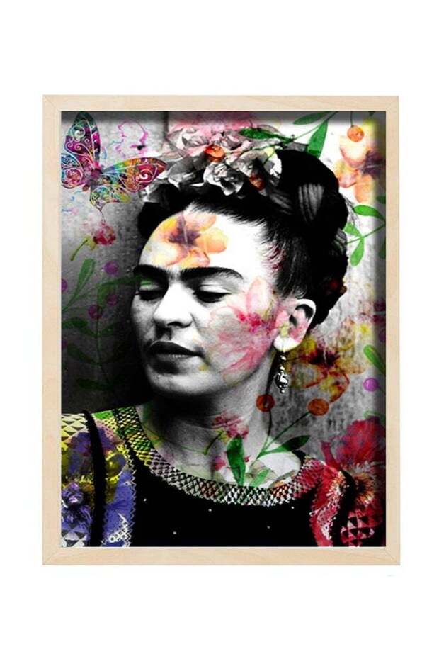 Frida Kahlo Vintage Art Poster With Frame Multicolour 30x40cm