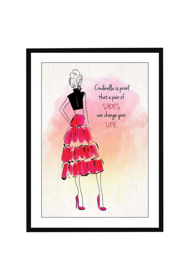 Cindrella Quotes Poster With Frame Multicolour 40x55cm