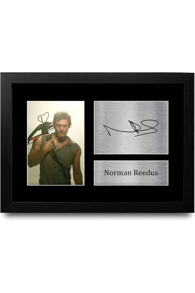 HWC Trading FR Norman Reedus Gift A4 Printed Autograph FRAMED The Walking Dead Gifts Print Photo Pi
