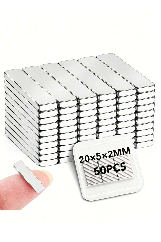 Neodymium Bar Magnets, 20x5x2mm 50Pcs Small Strong Rare Earth Magnets, Strong Rectangular Magnetic
