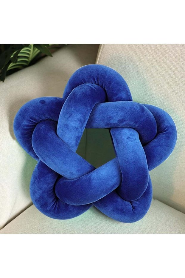 Handmade Star Shaped Knot Pillow – 12.6-Inch Plush Knotted Throw Pillow, Soft Accent Cushion for Li