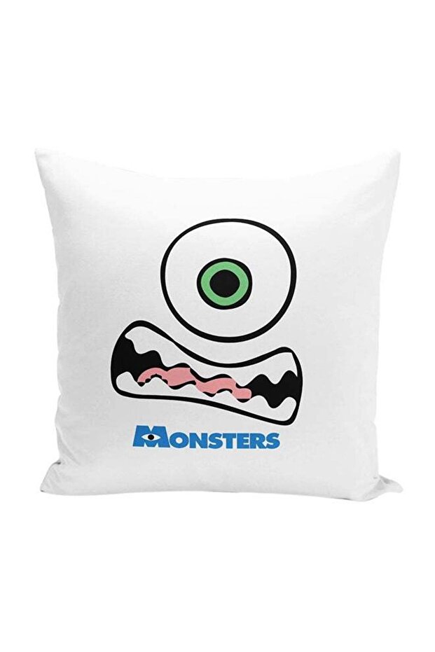 Cartoon Design Mike Decorative Throw Pillow White/Blue/Green 16 x 16inch