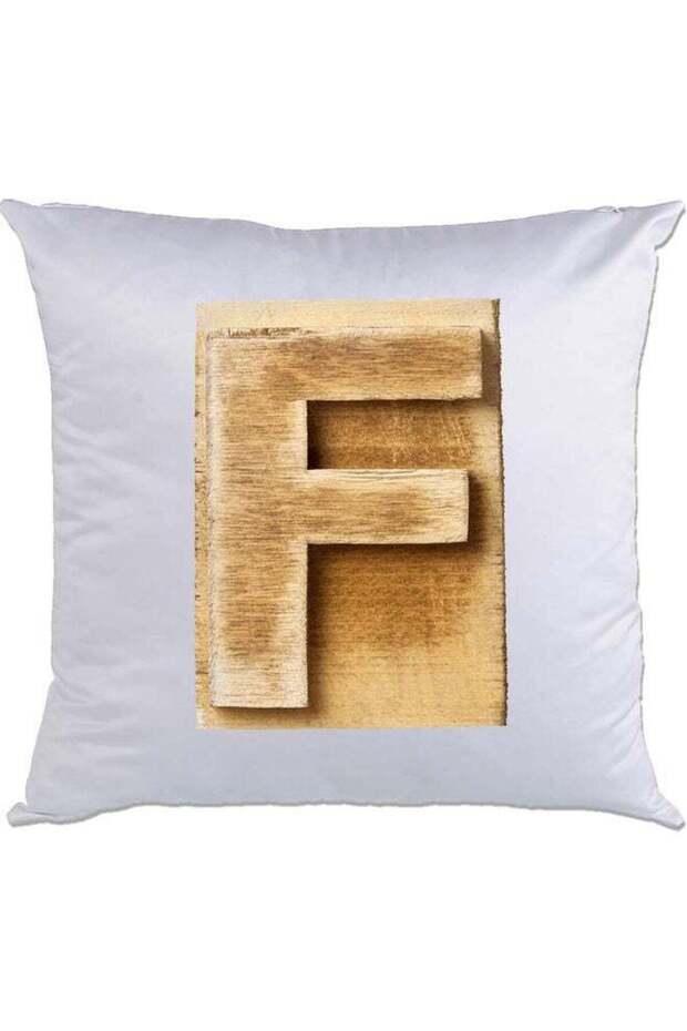 F-Printed Decorative Pillow White/Brown 40 x 40cm