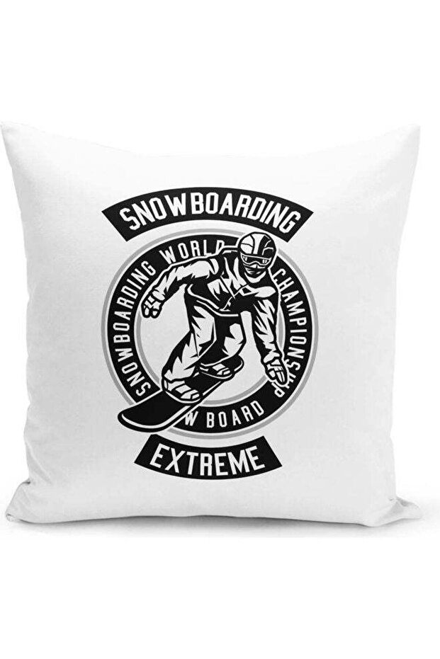 Extreme Sports Design Decorative Throw Pillow White/Black