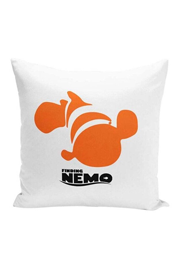 Orange Finding Nemo Printed Decorative Pillows White/Orange/Black 16x16inch