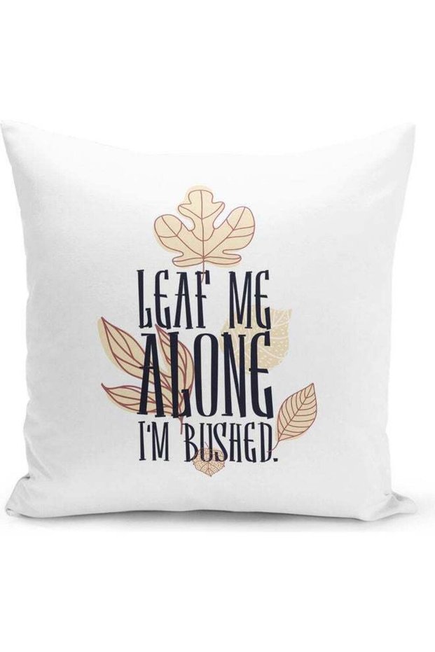 Leaf Me Alone Design Decorative Pillow Multicolour