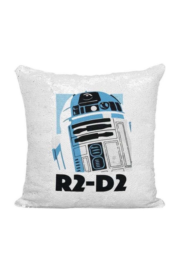 Printed Stuffing Throw Pillow Grey/Black/Blue 16x16inch