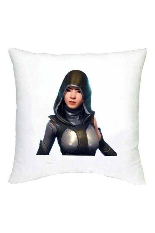 Fortnite Character Printed Decorative Cushion White/Green/Grey 16x16inch