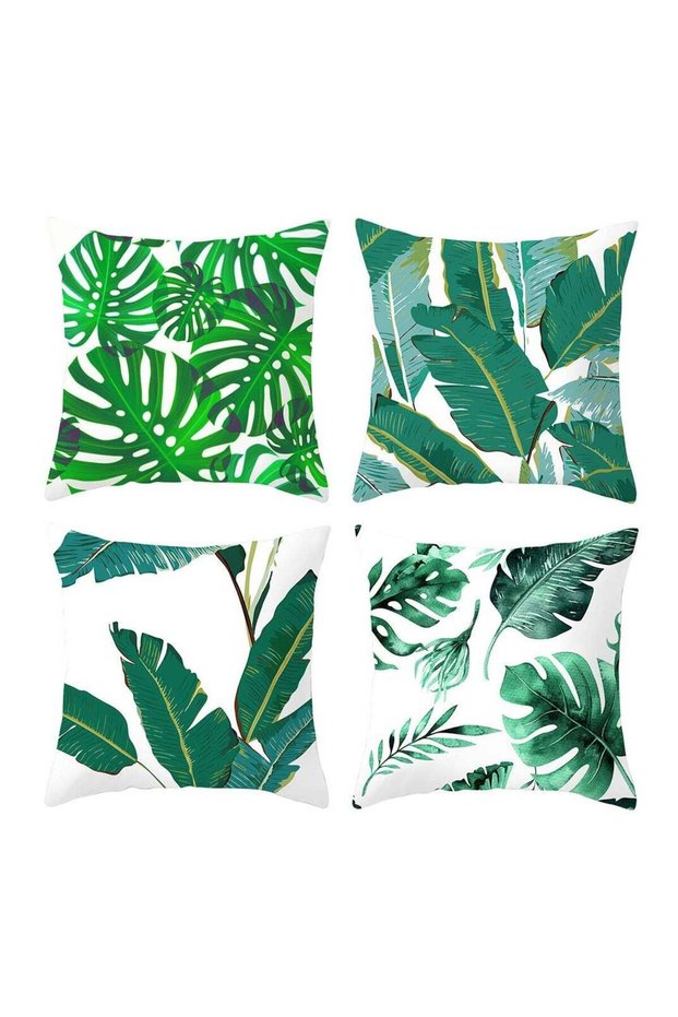 Pillow Covers 18x18 Set of 4, Modern Sofa Throw Pillow Covers, Decorative Outdoor Linen Fabric Pill