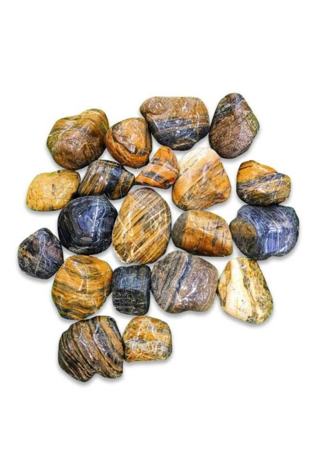 2.5 LBS Natural Stripe Pebbles Stones, 2–5 cm Polished Decorative River Rocks for Garden, Vases, Su