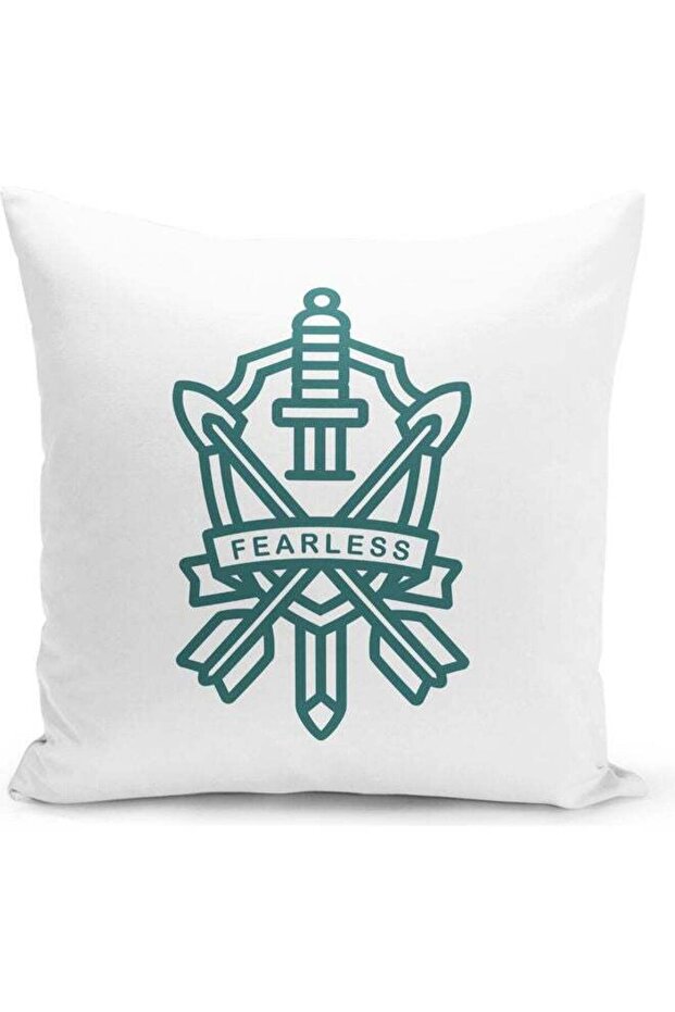 Fearless Themed Decorative Throw Pillow White/Green
