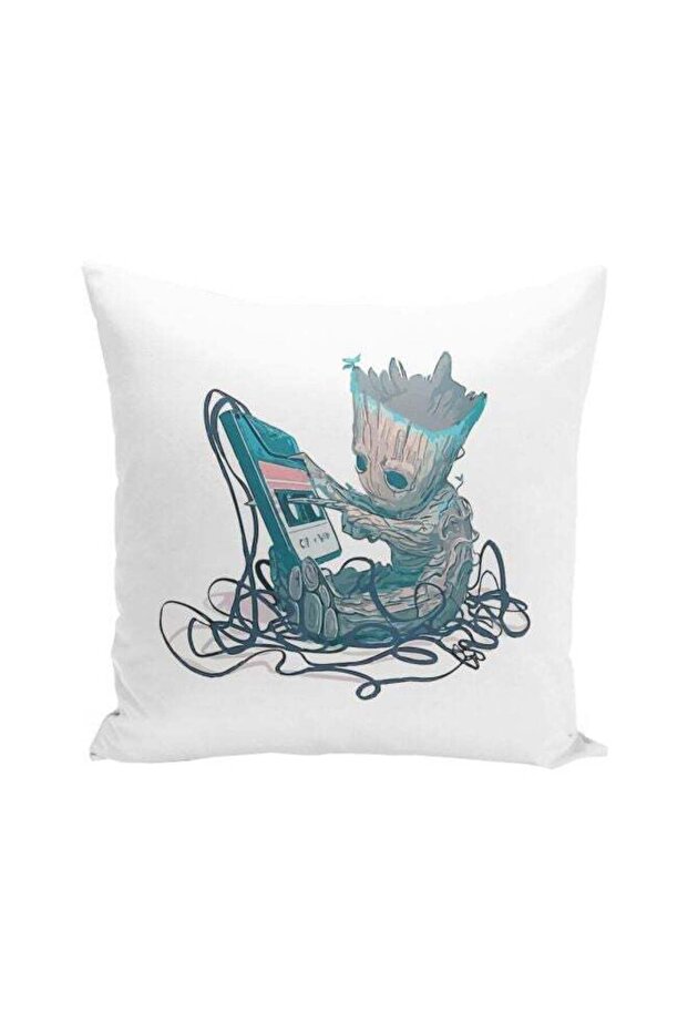 Groot Printed Decorative Pillow Brown/Black/White 16x16inch