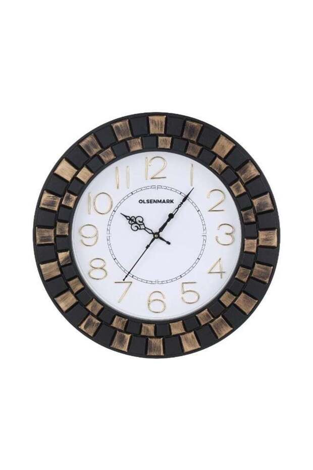 Olsenmark Round Wall Clock OMWC1921 | Silent Movement, Minimal Design | Battery Operated Wall-Mount