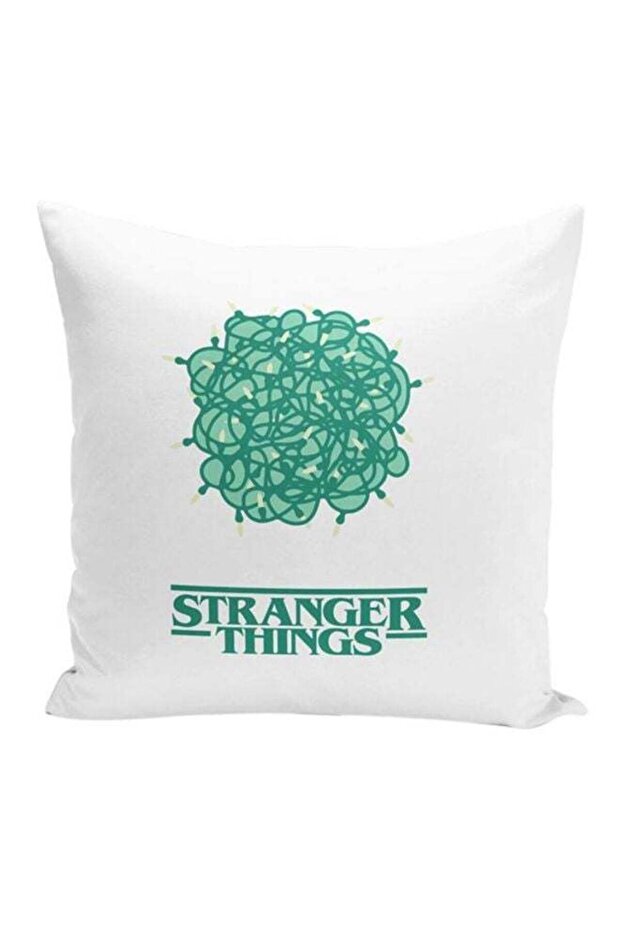 Stranger Things Decorative Pillow White/Green 16x16inch