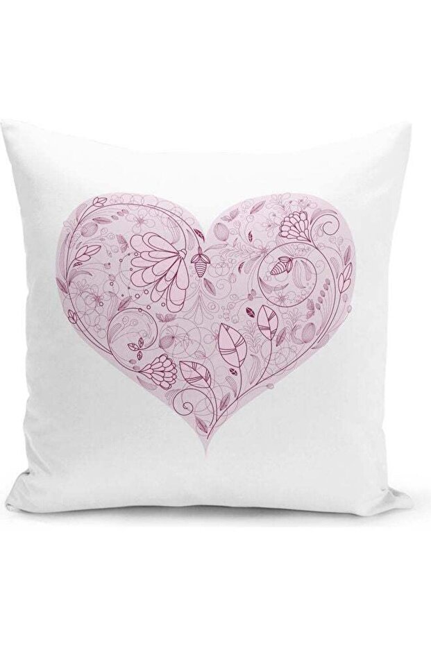 Heart Pattern Decorative Throw Pillow White