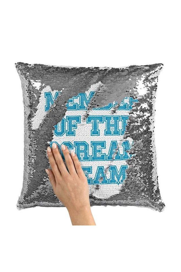 Scream Quote Monsters University Sequin Throw Pillow With Stuffing Multicolour 16x16inch